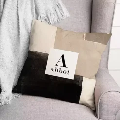 Personalized Neutral Monogram Outdoor Pillow