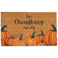 Personalized Painted Pumpkins Doormat