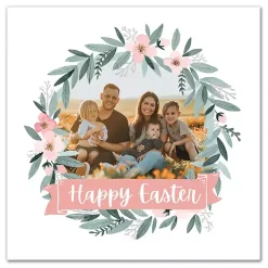Personalized Photo Easter Wreath Canvas Plaque