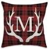 Personalized Plaid Antlers Monogram Pillow