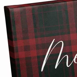 Personalized Plaid Santa Sleigh Canvas Wall Plaque