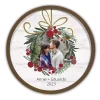 Personalized Round Wreath Brown Framed Wall Plaque