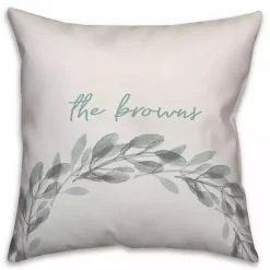 Personalized Seafoam Wreath Pillow