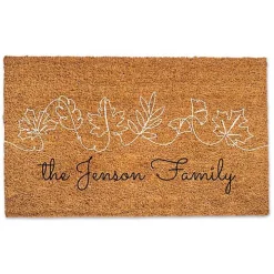 Personalized Simple Sketched Leaves Doormat
