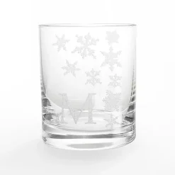 Personalized Snowflake Whiskey Glasses, Set of 2