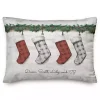 Personalized Stockings Hung on Mantel Pillow