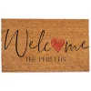 Personalized Welcome Heart Coir Doormat