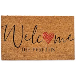 Personalized Welcome Heart Coir Doormat