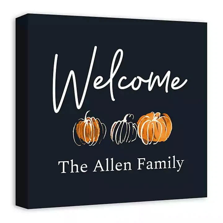 Personalized Welcome Pumpkin Harvest Wall Art
