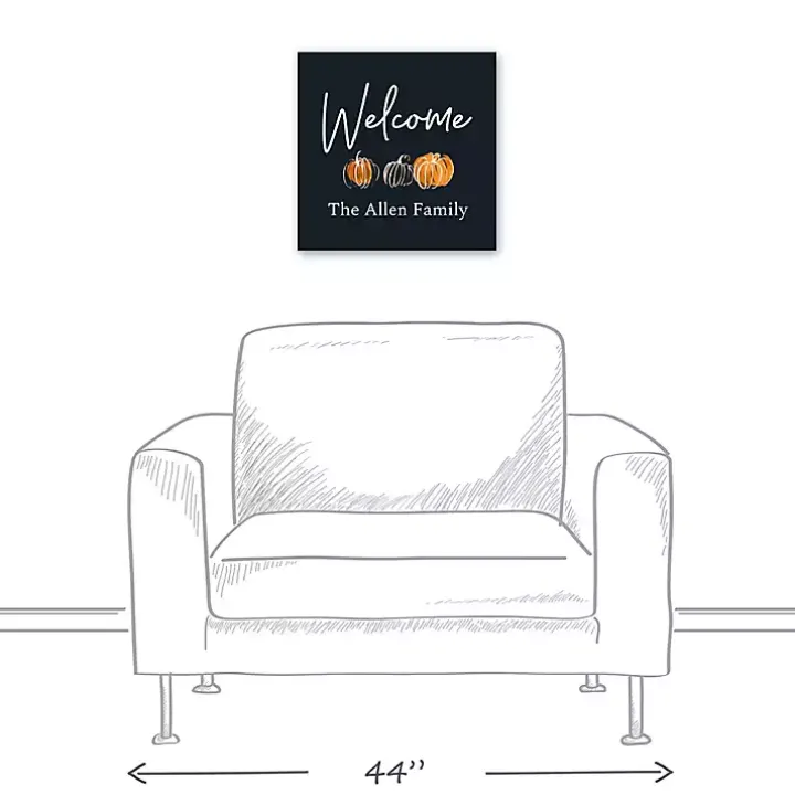Personalized Welcome Pumpkin Harvest Wall Art
