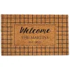 Personalized Welcome Windowpane Coir Doormat