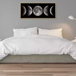 Phases of the Moon Framed Canvas Art Print