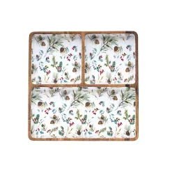 Pinecone 3-Compartment Serving Tray