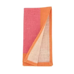 Pink and Orange Colorblock Napkins, Set of 4