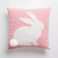 Pink Bunny Hooked Pillow