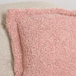 Pink Curly Faux Lamb Fur Pillow