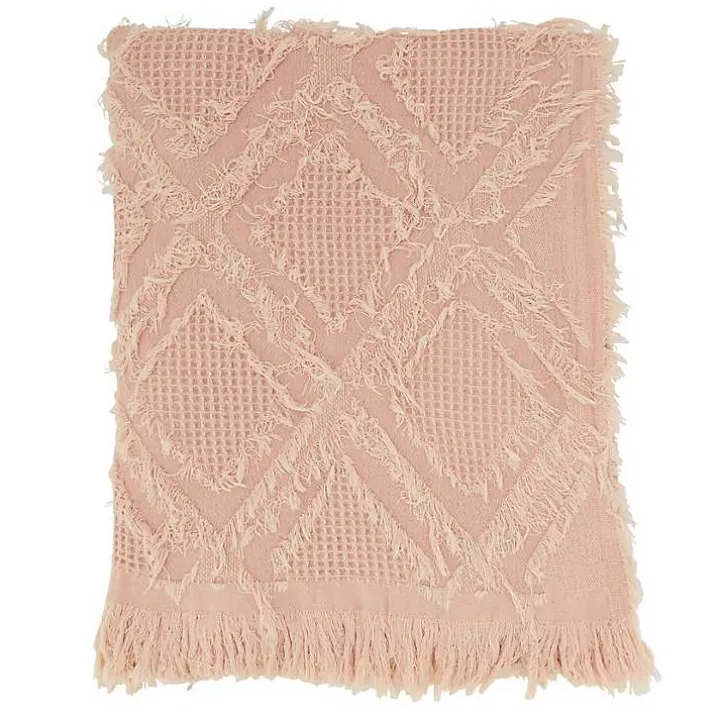 Pink Diamond Pattern Throw Blanket