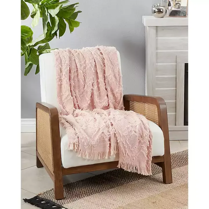 Pink Diamond Pattern Throw Blanket