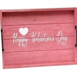 Pink Happy Valentine's Day Wood Tray