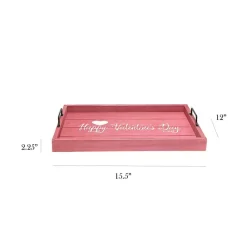 Pink Happy Valentine's Day Wood Tray