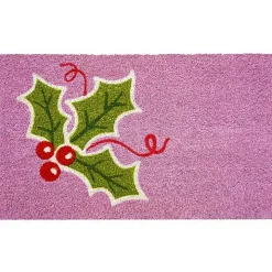 Pink Holly Sprig Doormat