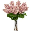 Pink Lilac Arrangement in Glass Vase