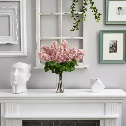 Pink Lilac Arrangement in Glass Vase