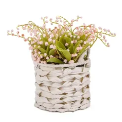 Pink Lily of the Valley Arrangement in Basket
