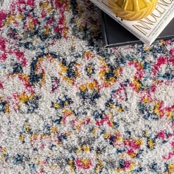 Pink Vintage Medallion Area Rug, 8x12