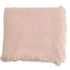 Pink Waffle Weave Throw Blanket