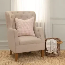 Pink Woven Throw Pillow