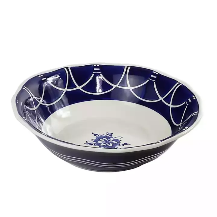 Pip Vintage Blue Floral Serving Bowl
