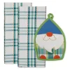 Plaid Garden Gnome 3-pc. Towel and Pot Holder Set