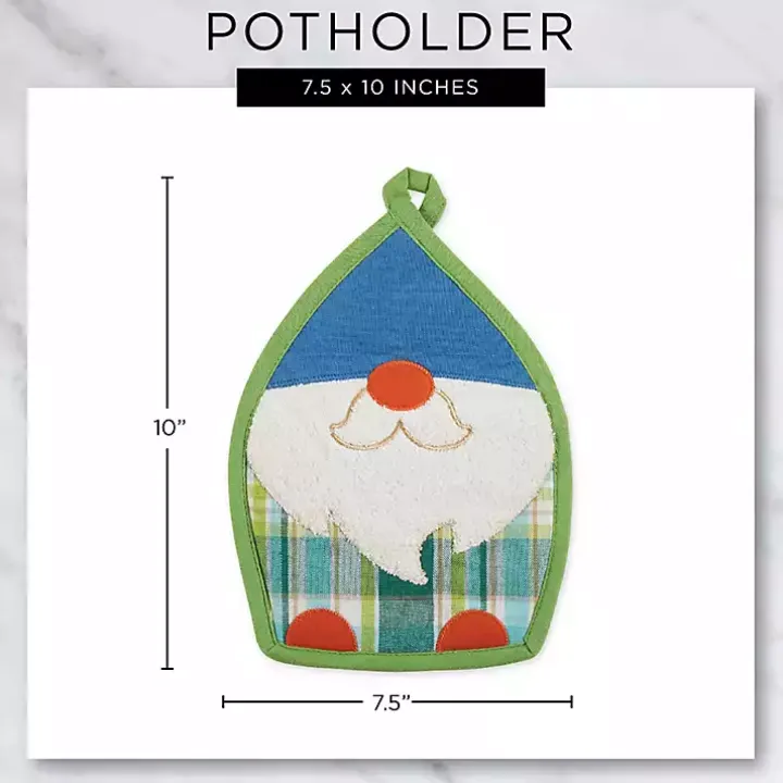 Plaid Garden Gnome 3-pc. Towel and Pot Holder Set