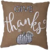 Plaid Give Thanks Pillow