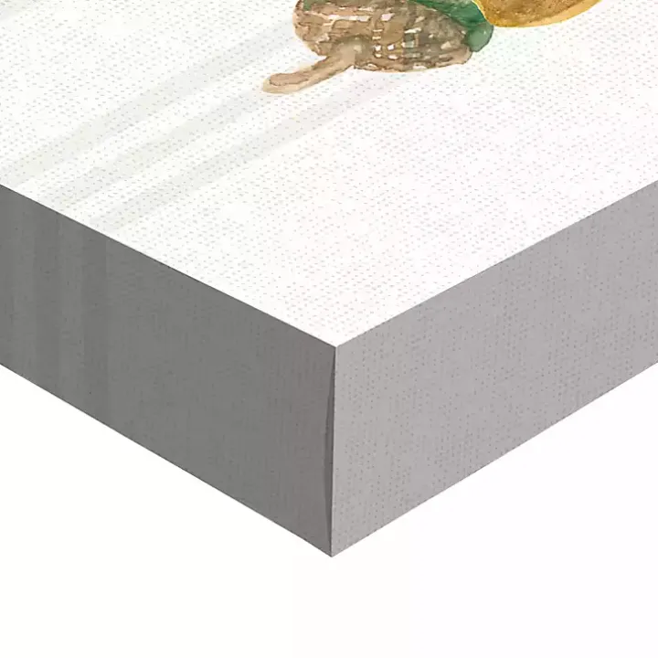 Plaid Pumpkin Florals Canvas Art Print