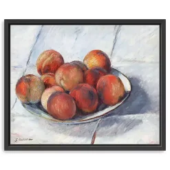 Plate of Peaches Framed Canvas Art Print