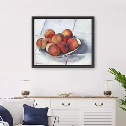 Plate of Peaches Framed Canvas Art Print