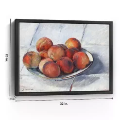 Plate of Peaches Framed Canvas Art Print