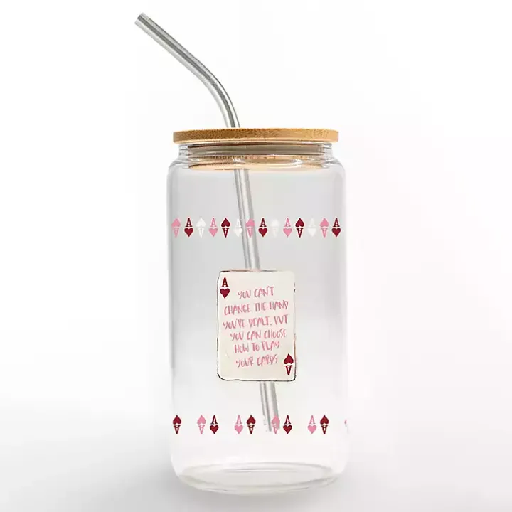 Play Your Cards Glass Tumber