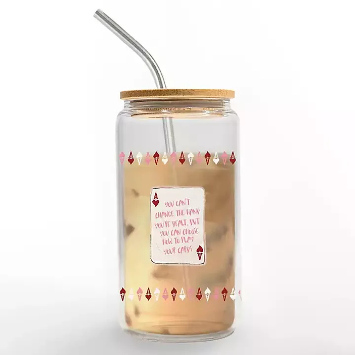 Play Your Cards Glass Tumber