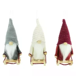 Plush Sledding Gnomes, Set of 3
