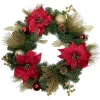 Poinsettia and Ornament Wreath