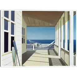 Porch Shadows Framed Canvas Art Print