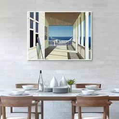 Porch Shadows Framed Canvas Art Print