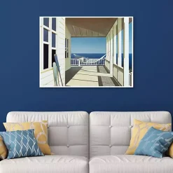 Porch Shadows Framed Canvas Art Print