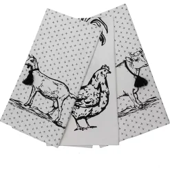 Portrait Farm Animals Kitchen Towels, Set of 3