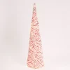 Pre-Lit Candy Cane Pom Pom Christmas Tree, 39 in.