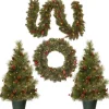 Pre-Lit Christmas Tree and Wreath 4-pc. Set
