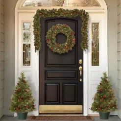 Pre-Lit Christmas Tree and Wreath 4-pc. Set